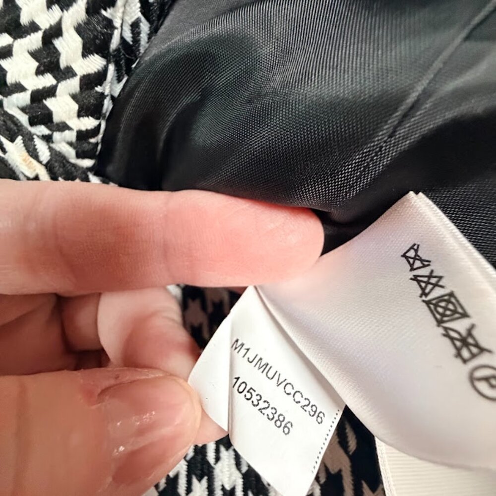 Kasper Chic Designer Black White Houndstooth Blazer/Suit Jacket Sz 18- Classic - Picture 4 of 9
